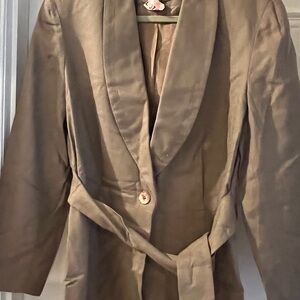 Express Elegant Taupe Skirt Suit